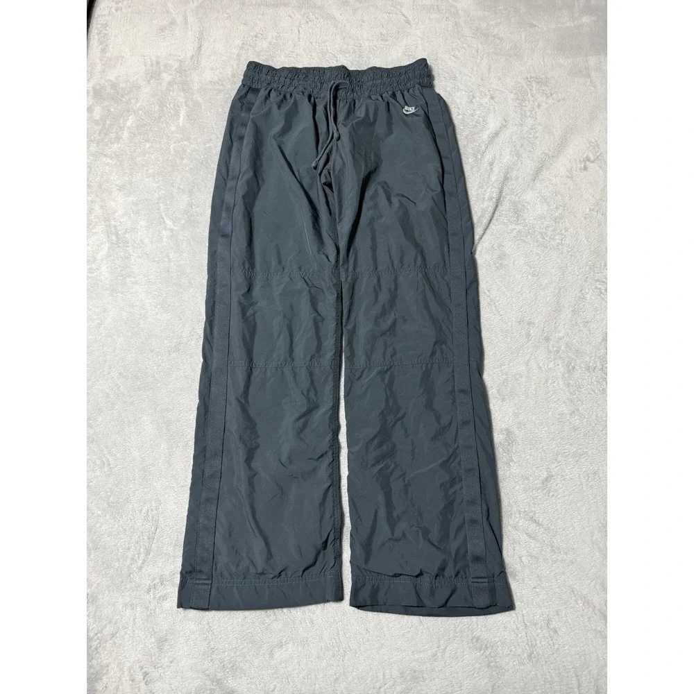VTG Nike Womens Medium Track Pants Windbreaker Green Polyester 29x30